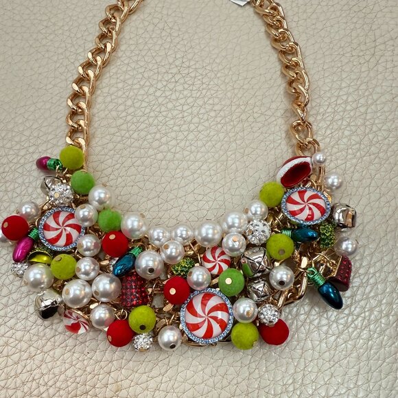 NWT BETSEY JOHNSON HOLIDAY CANDY BIB NECKLACE CHRISTMAS $198 - Picture 5 of 6